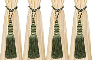 Buy Kuber Industries Polyester 4 Pieces Curtain Tie Back Tassel Set ...