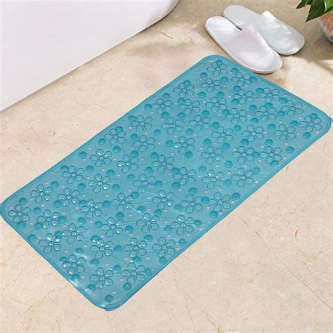 Buy Heart Home PVC Bath Mat with Suction Cups - 14" x 28" (Green ...