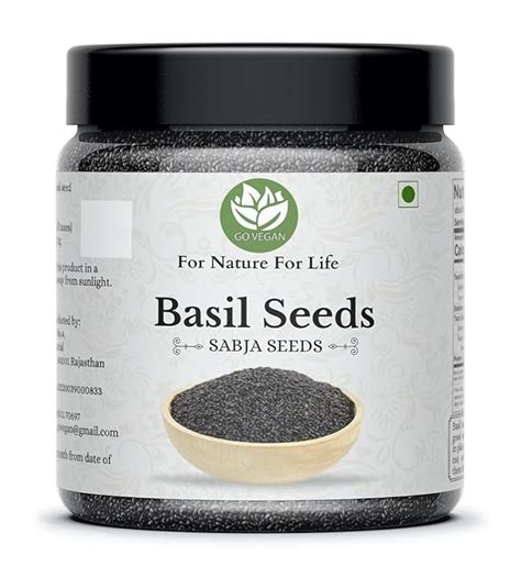 Go Vegan Raw Basil Seeds for weight loss - 300gm | Sabja Seed, Takmuria ...