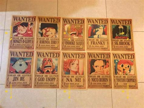 One Piece Wanted Posters Straw Hat Crew HIGH QUALITY Luffy Anime Wano ...