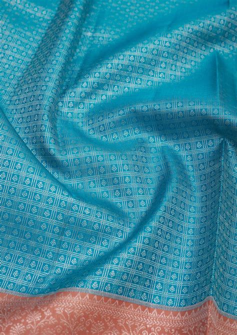 Buy Sky Blue Zariwork Pure Silk Saree - Koskii