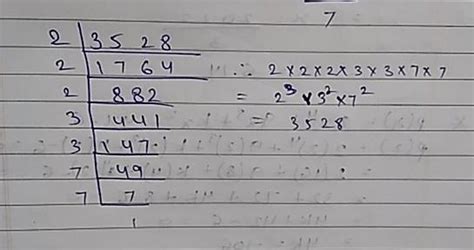 Find prime factoristion of 3528 - Brainly.in