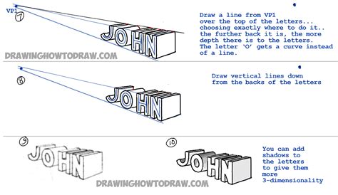 Image result for 2-Point Perspective Name Drawing
