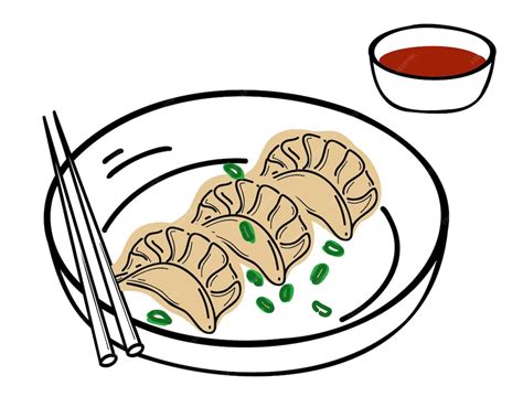 Chinese, japanese and korean dumplings on a plate with sauce. wontons ...