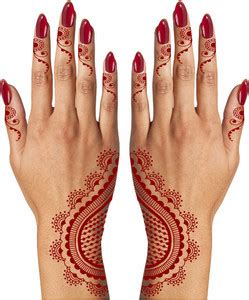 voorkoms Full Hand Half Heart Henna Tattoo Both Side Waterproof For ...
