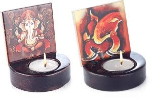 gifts & souvenir 81MM BASE CANDLE WITH GOD- GANESHA SIDE & FRONT SET OF ...