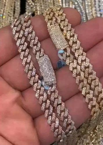 Gold Diamond Chains - 14kt Hip Hop Gold Cuban Chain With Real Diamonds ...