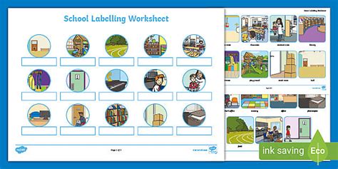 School Labelling Worksheet