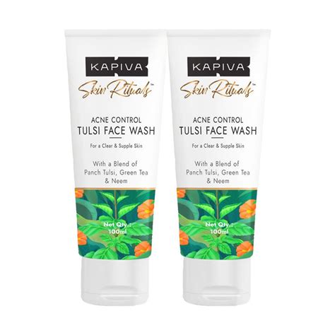 Buy Kapiva Acne Face Wash with Tulsi Reduces Active Acne & Scars,For ...