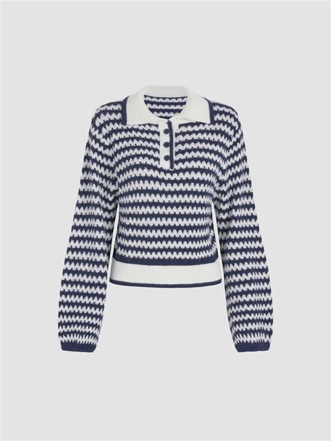 Wavy Collared Sweater