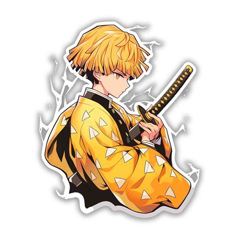 ZENITSU SIDE STANCE WITH KATANA UNDER ARM STICKER – STICKYFUNK PREMIUM ...