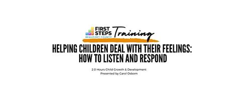 Helping Children Deal with Their Feelings: How to Listen and Respond ...