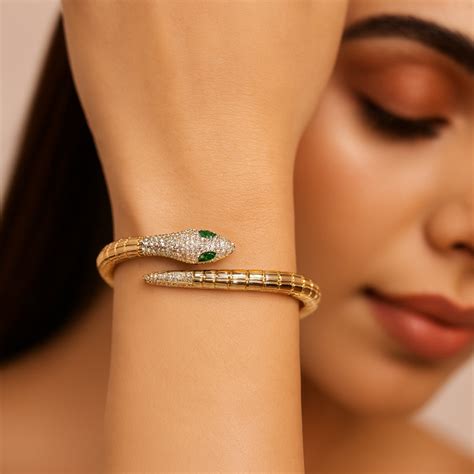 Emerald Viper: Faux Diamond Bracelet