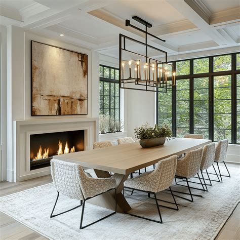 Dining Room With Fireplace
