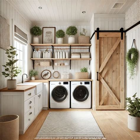 Cozy Modern Farmhouse Laundry Room in 2025 | Rustic laundry rooms ...