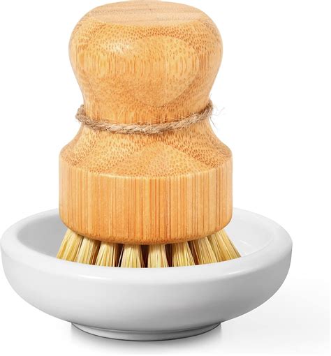Buy SUBEKYU Bamboo Dish Scrub Brush for Kitchen Sink, Natural Wooden ...
