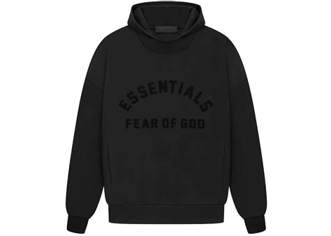 FEAR OF GOD ESSENTIALS JET BLACK HOODIE – Unmatched Kicks