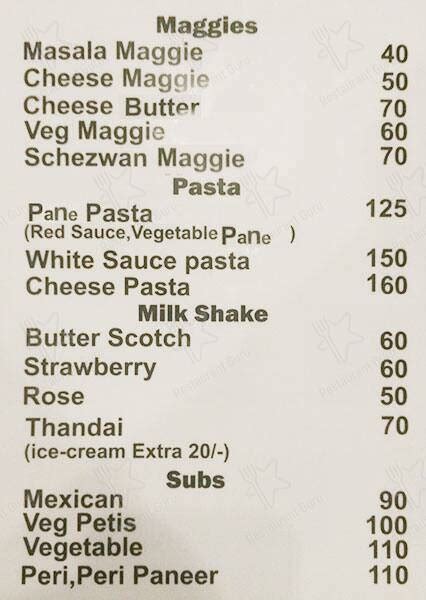 Menu at The dream’s cafe, Raysan
