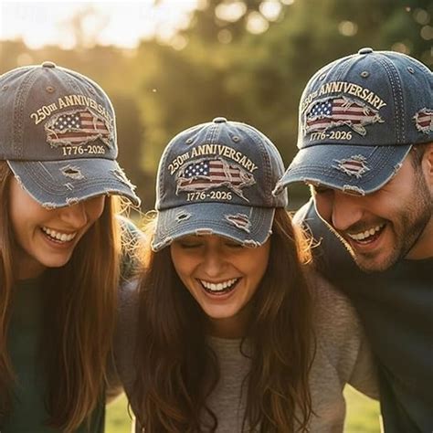 United States 250th Anniversary Distressed Denim Baseball Cap American ...