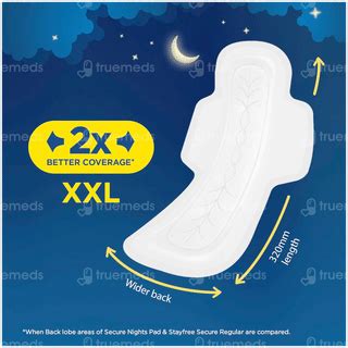Stayfree Secure Nights Cottony Comfort Xxl Sanitary Pads 40 - Uses ...