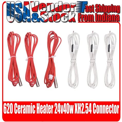 Advanced 24V 40W Ceramic Cartridge Heater with NTC Thermistor 100K 3950 ...