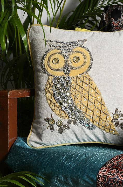 Off White Hand Embroidered 12x12 Cushion Cover – Naksheband