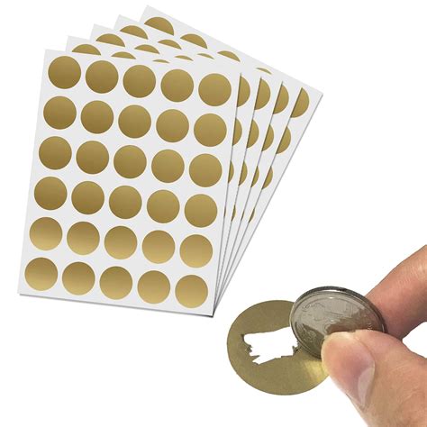 Buy 150 Pack, 1" Scratch Off Stickers Labels, Round Circle - Gold ...
