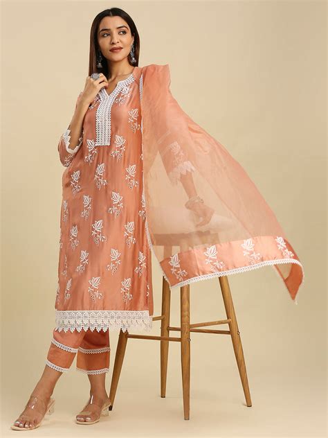 AKINA MODAL SATIN KURTA & DUPATTA SET – Hakoba