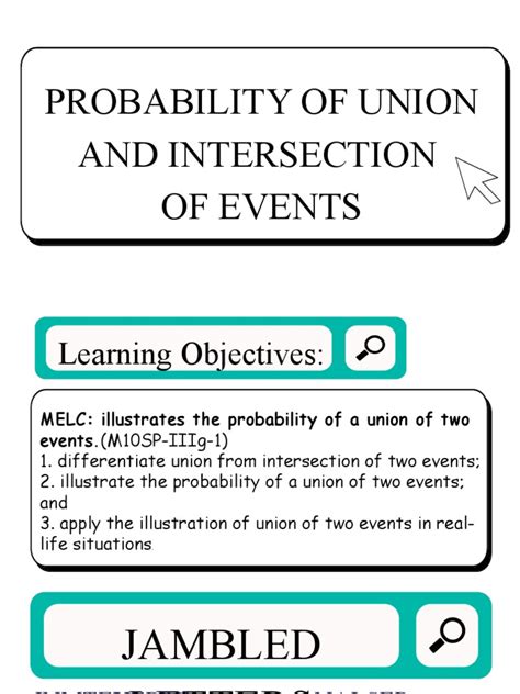 Union and Intersection of Events | PDF | Probability | Mathematics