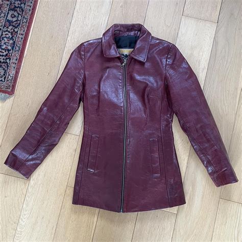 Women's Red and Burgundy Jacket | Depop