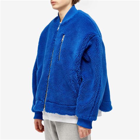 Cole Buxton Men's Fleece Bomber Jacket in Cobalt Blue Cole Buxton