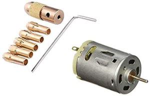 ERHIndia 12v DC Motor with Metal Drill Chuck Collet Bits for Drilling ...