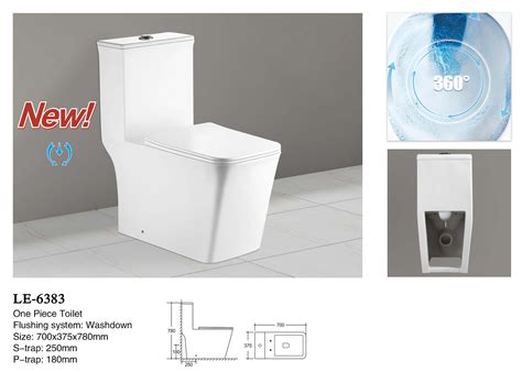 New Concise Wash Down Floor Mounted Water Closet One Piece Toilet ...