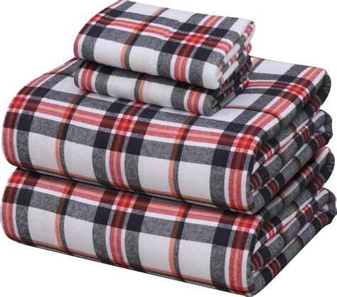 ZOYER Flannel Sheets King Size Set - Soft & Comfy Deep Pocket Cotton ...