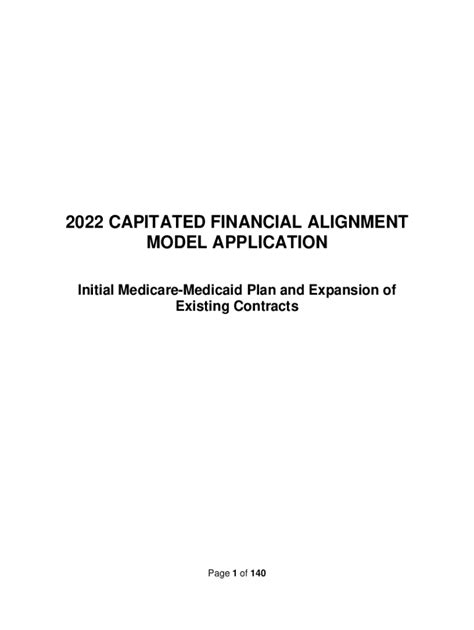 Fillable Online Contract Year 2022 CAPITATED FINANCIAL ALIGNMENT Model ...