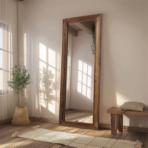 Amazon.com: MELOMOIR Rustic Farmhouse Full Length Mirror, 64"x21" Wood ...