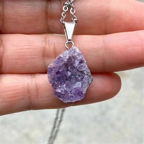 Amethyst pendant Necklace, gemstone necklace, Amethyst gemstone ...