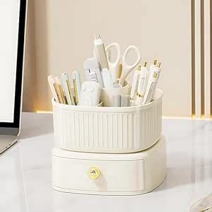 KREPS 360° Rotating Desk Organizer With Drawer, Organizer For Office ...