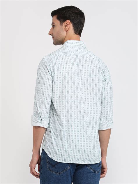 Parx Men Green Slim Fit Print Casual Shirt – MyRaymond
