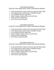 Image result for Goal Setting Assignment