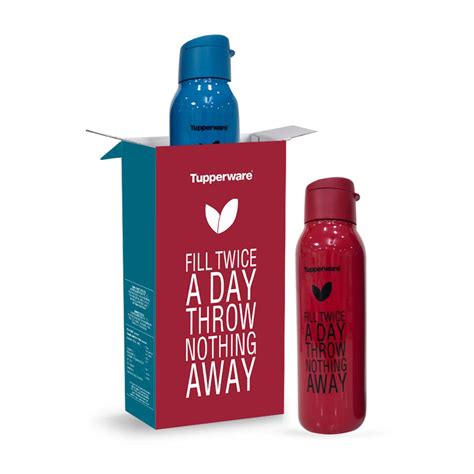 Tupperware Plastic Cnc Bottle Fill Twice, 750Ml, Red,Blue : Amazon.in ...