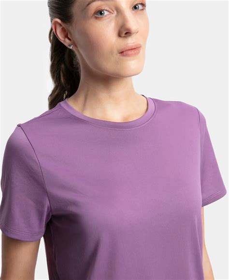 Buy Microfiber Polyester Fabric Relaxed Fit Solid Round Neck Half ...