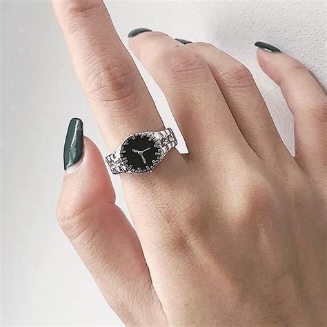 Stylish Finger Ring with Vintage Watch Design (Watch is Non-Functional ...