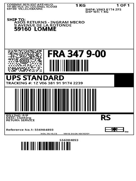 Image result for ASOS Returns Label