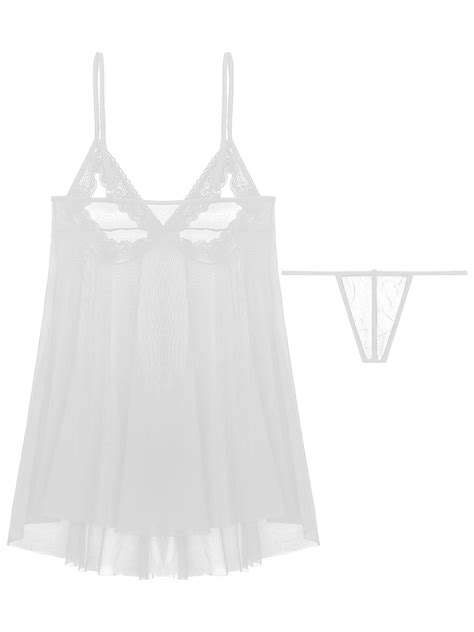 Womens Open Bust Lingerie Dress w/G-string Lace See | Ubuy India
