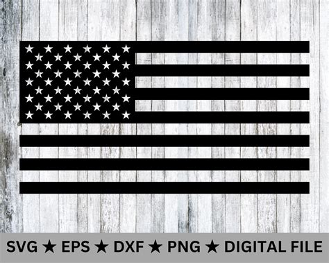 American Flag SVG • Clip Art Cut File Silhouette Dxf Eps Png • Instant ...