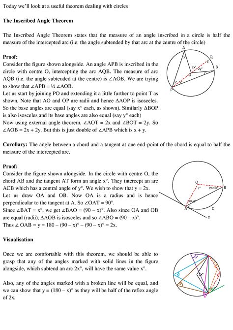 The Inscribed Angle Theorem – CAT-holics
