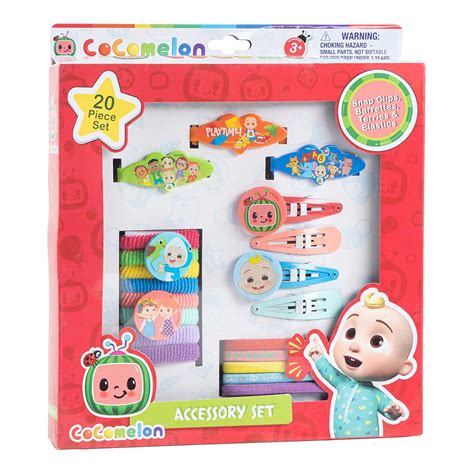 Buy CoComelon Girls 20 Piece Accessory Set with 3 Barrettes, 4 Snap ...