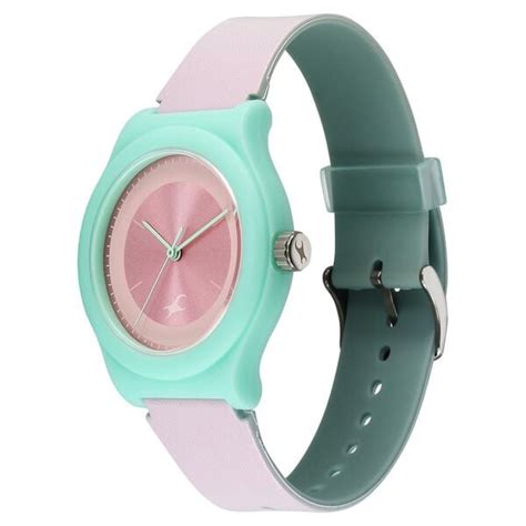 Buy Online Fastrack Tees Urbanique Quartz Analog Pink Dial PU Strap ...