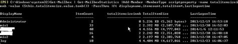 Rezultat imagine pentru Get-MailboxStatistics